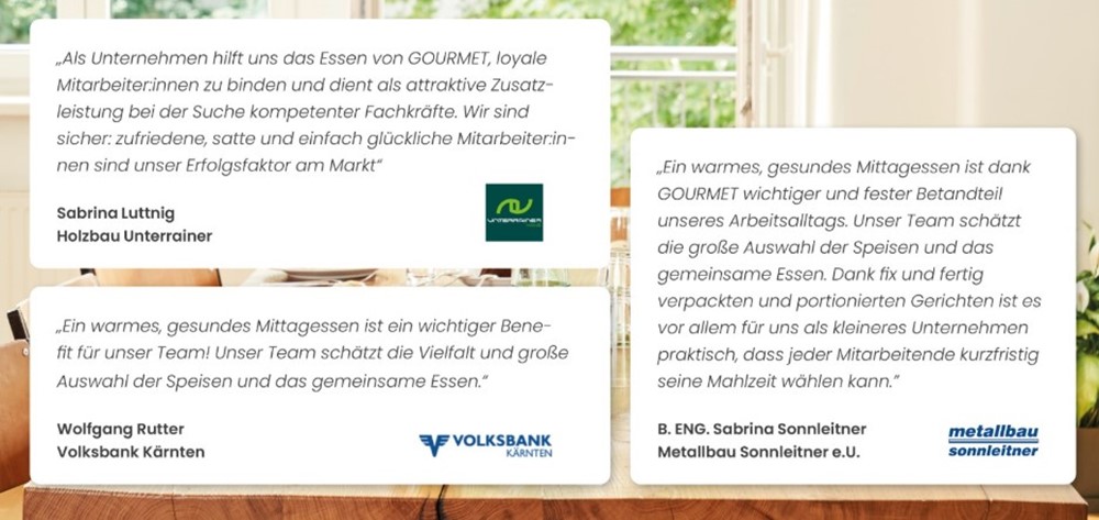GOURMET Lieblingsspeisen Referenzen von den Kunden 